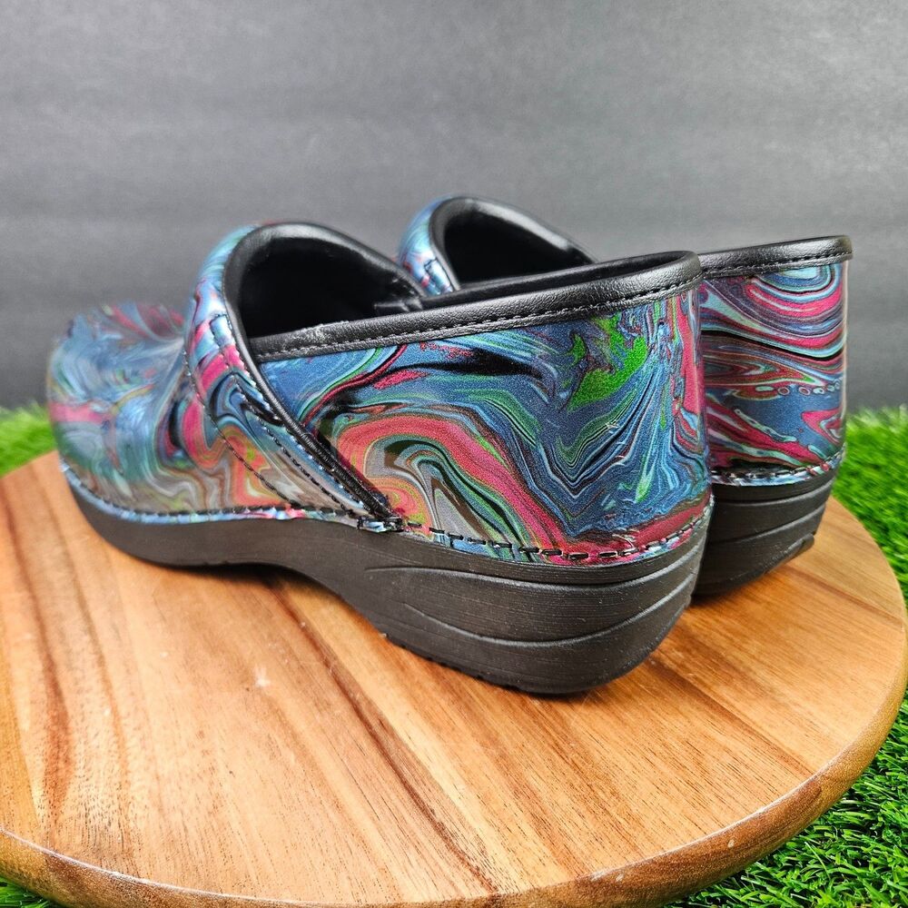 Dansko Women's XP 2.0 Marble Swirl Patent Leather Nurse Clogs Women's 39/US 8.5 - Picture 4 of 12